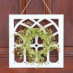 Distressed White Cathedral Window Hanger
