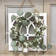 Distressed White Cathedral Window Hanger