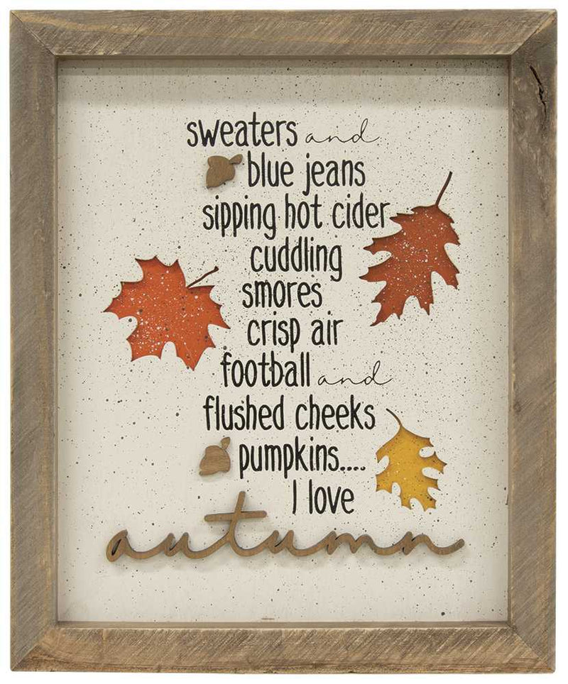 I Love Autumn Framed Sign