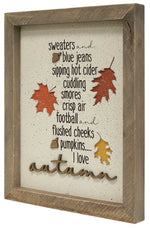 I Love Autumn Framed Sign