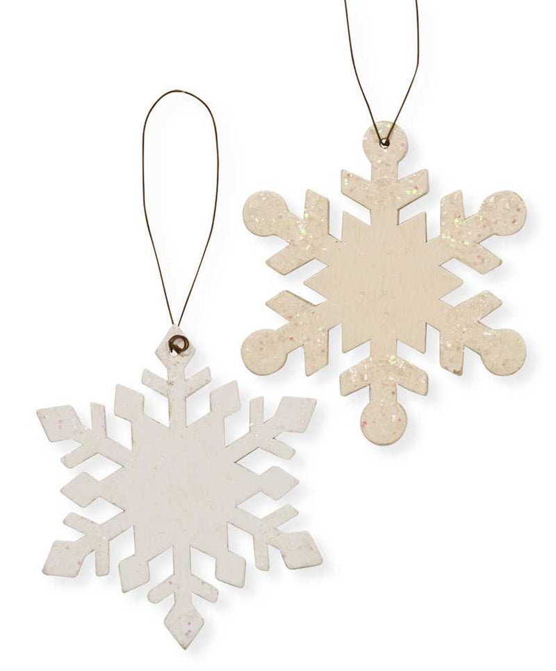 Wood Snowflake Ornament (2 Count Assortment)