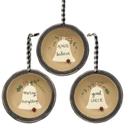 Always Believe Dish Ornaments  (3 Count Assortment)