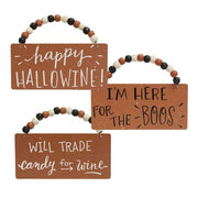 Happy Hallowine Beaded Ornaments  (3 Count Assortment)