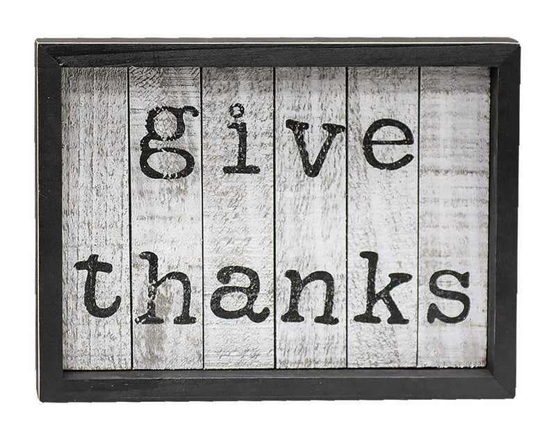 Give Thanks Framed Shiplap Sign