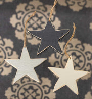 Large Wooden Star Ornaments (Set of 3)