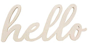 White Hello Cut-Out Script Hanger