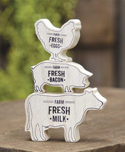 Cow, Pig, Chicken Sitter Stack (Set of 3)