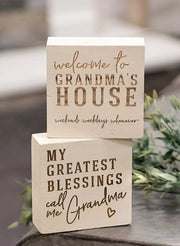 Grandma's House Engraved Blocks (2 Count Assortment)