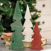 Distressed Christmas Colors Wooden Trees (Set of 3)