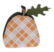 Orange Plaid Freestanding Pumpkins (Set of 2)