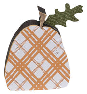 Orange Plaid Freestanding Pumpkins (Set of 2)