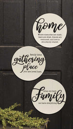 Home Sayings Round Sign (3 Count Assortment)