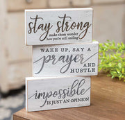 Stay Strong Block  (3 Count Assortment)