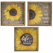 Bee Blessed Sunflower Box Sign (3 Count Assortment)