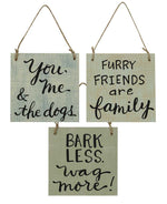 Doggie Sayings Sign Ornaments (Set of 3)