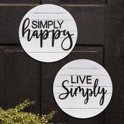 Simple Sentiment Slatboard Round Sign (2 Count Assortment)