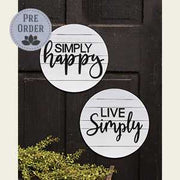 Simple Sentiment Slatboard Round Sign (2 Count Assortment)