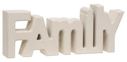 Wooden "Family" Block, Cream