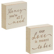 Meant To Bee Engraved Block  (2 Count Assortment)