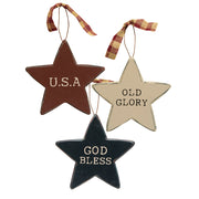 Patriotic Words Star Ornament (3 Count Assortment)