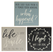 Mid Life Sentiment Square Block (3 Count Assortment)