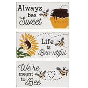 Bee-utiful Wooden Block  (3 Count Assortment)