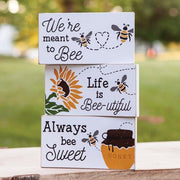 Bee-utiful Wooden Block  (3 Count Assortment)