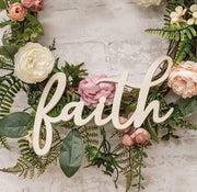 Hanging Ivory Script Faith Sign