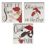 Farm Animal Christmas Box Sign (3 Count Assortment)