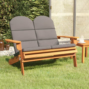 vidaXL Adirondack Patio Bench with Cushions 49.6" Solid Wood Acacia