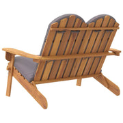 vidaXL Adirondack Patio Bench with Cushions 49.6" Solid Wood Acacia