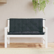 vidaXL Garden Bench Cushions 2pcs Black Check Pattern 47.2"x19.7"x2.8" Fabric