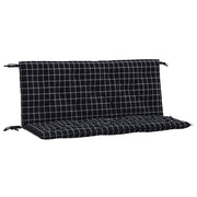 vidaXL Garden Bench Cushions 2pcs Black Check Pattern 47.2"x19.7"x2.8" Fabric