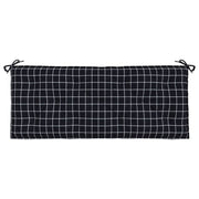 vidaXL Garden Bench Cushions 2pcs Black Check Pattern 47.2"x19.7"x2.8" Fabric