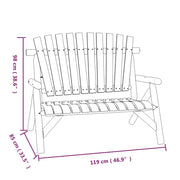 vidaXL 2-Seater Patio Bench 46.9"x33.5"x38.6" Solid Wood Spruce