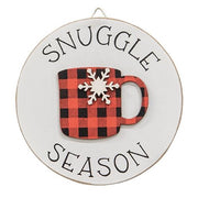Snuggle Season Buffalo Check Mug Circle Easel Sign