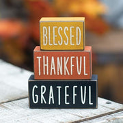 Blessed - Thankful - Grateful Stacked Blocks