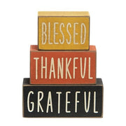 Blessed - Thankful - Grateful Stacked Blocks