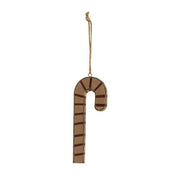 Antiqued Wooden Candy Cane Ornament