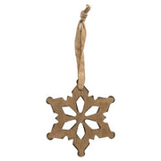 Antiqued Wooden Snowflake Ornament  (2 Count Assortment)