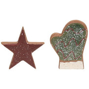 Mitten & Star Wooden Cookies (Set of 2)