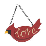 Believe & Love Wooden Cardinal Ornaments (Set of 2)