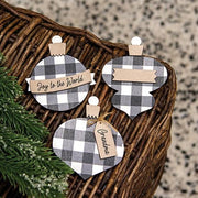 Buffalo Check Traditional Customizable Clip Ornament  (3 Count Assortment)
