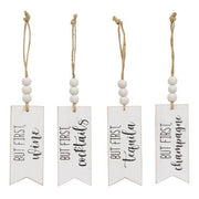 Beaded Script Wine Tag  (4 Count Assortment)