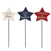 Patriotic Star Plant Stake  (3 Count Assortment)