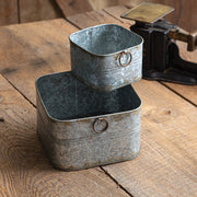 Set of Two Small Square Buckets