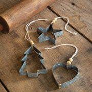 Set of Three Metal Cookie Cutter Ornaments