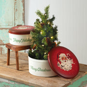 Set of Two Vintage Christmas Tins