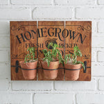 Homegrown Tomatoes Wall Sign with Clay Pots