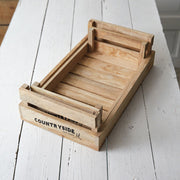 Set of Two Countryside Wood Trays - Box of 2